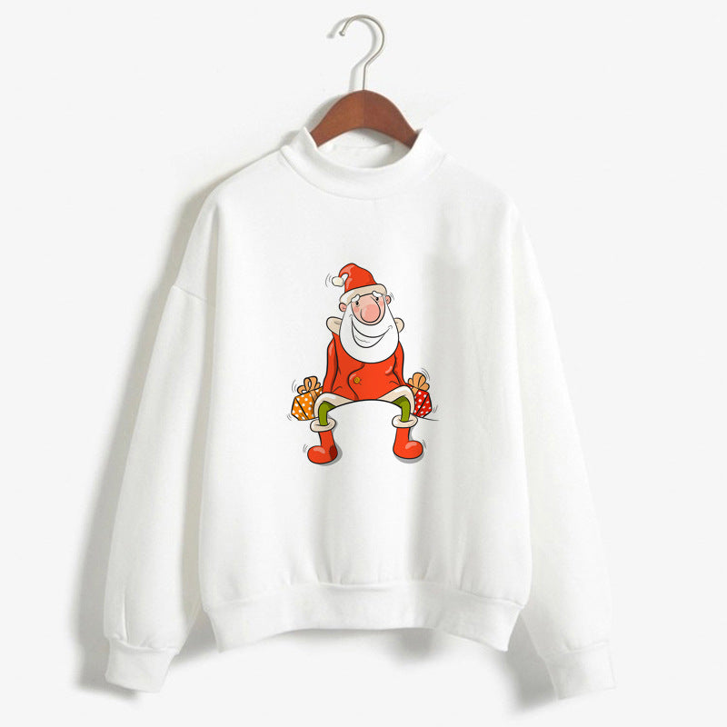 Women's Christmas Print Turtleneck Sweater – Cozy Holiday Pullover