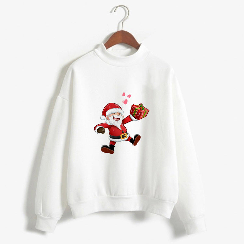 Women's Christmas Print Turtleneck Sweater – Cozy Holiday Pullover