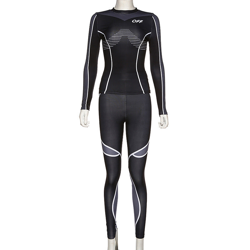 Printed Long Sleeve Yoga Set