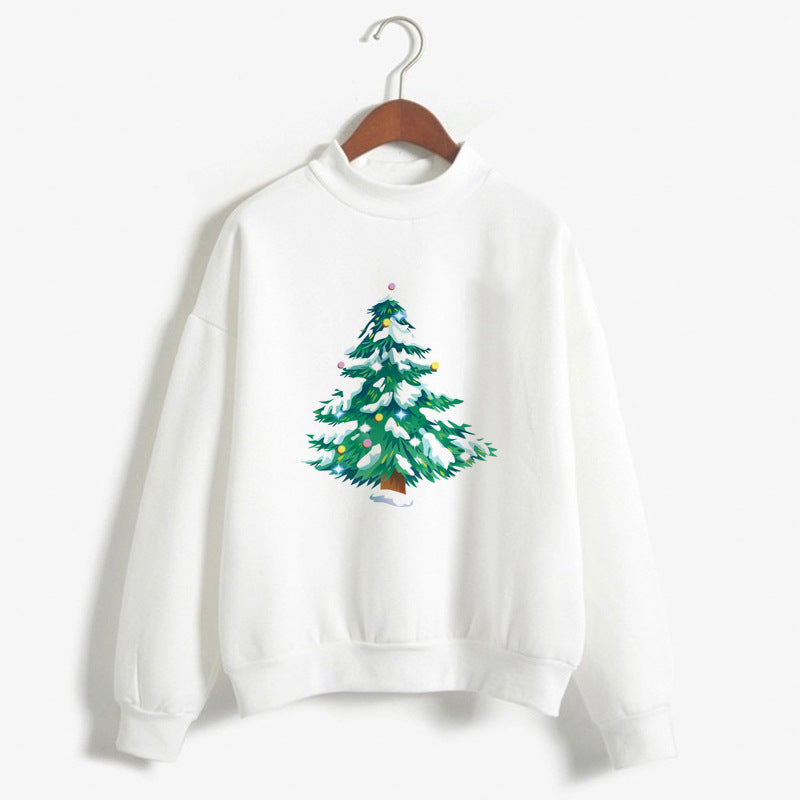 Women's Christmas Print Turtleneck Sweater – Cozy Holiday Pullover