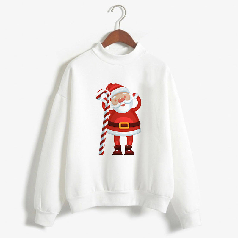 Women's Christmas Print Turtleneck Sweater – Cozy Holiday Pullover