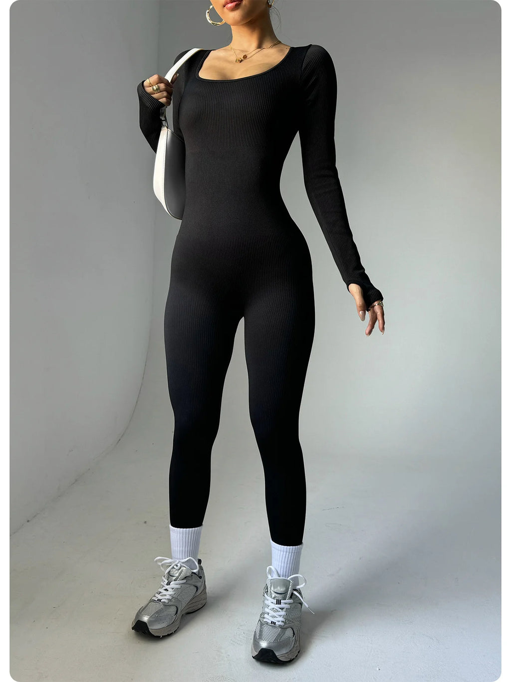 Women’s Seamless Yoga Jumpsuit – Long Sleeve