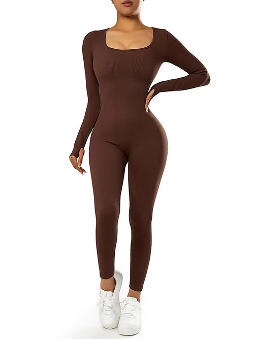 Women’s Seamless Yoga Jumpsuit – Long Sleeve
