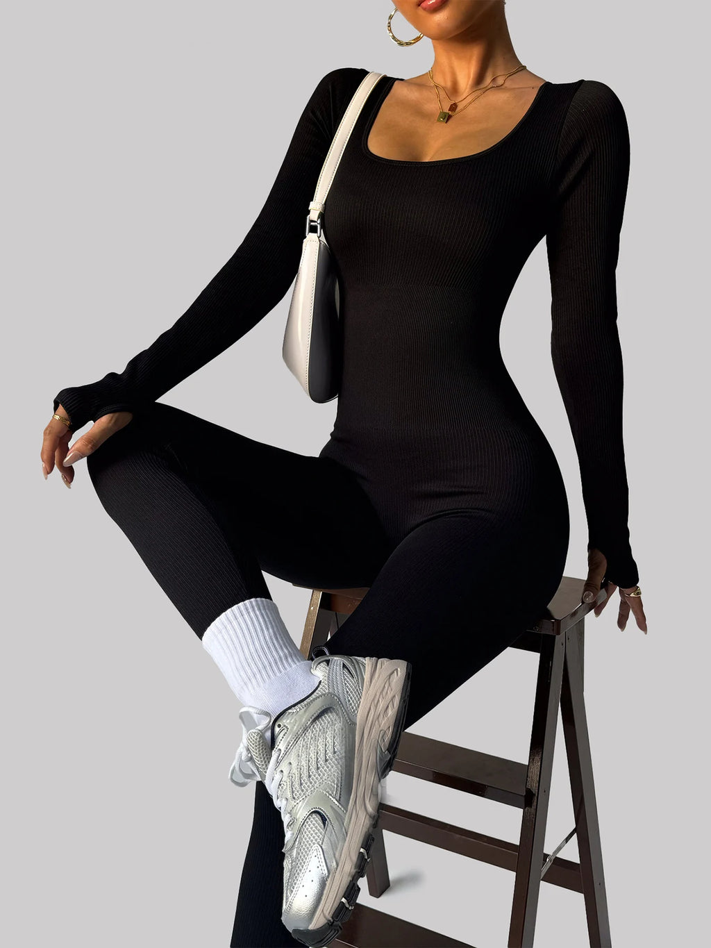 Women’s Seamless Yoga Jumpsuit – Long Sleeve