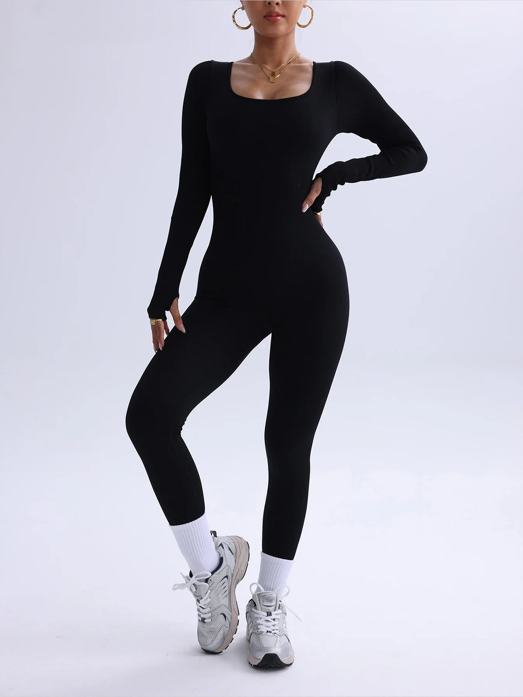 Women’s Seamless Yoga Jumpsuit – Long Sleeve