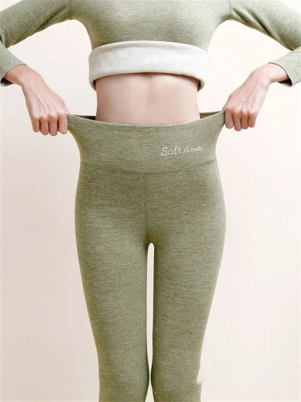 Women’s Thermal High Waist Leggings – Fleece-Lined Shark Pants for Winter