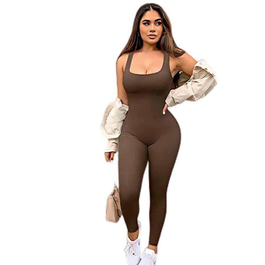 Sexy Tight Quick-drying Shoulder Strap Yoga Jumpsuit